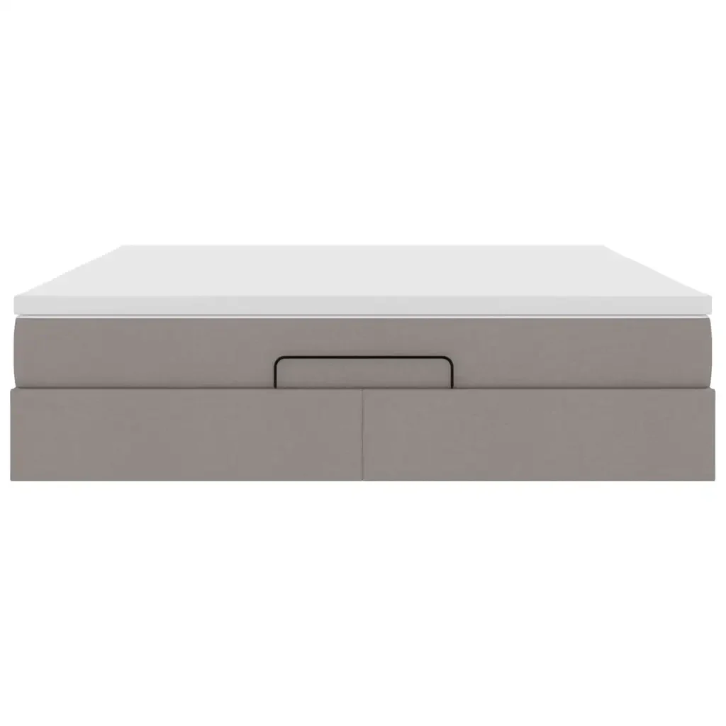 vidaXL Struttura Letto Pouf con Materasso Tortora 160x200cm in Tessuto - Image 6