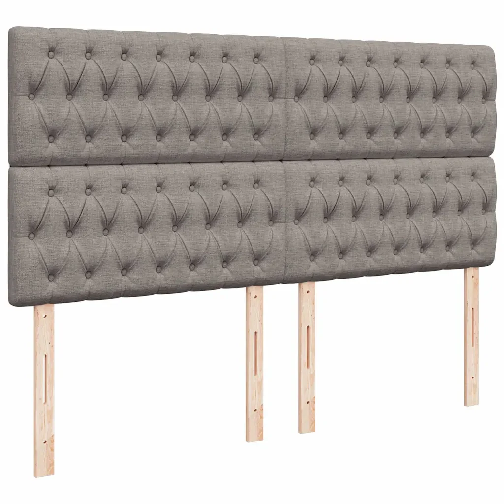 vidaXL Struttura Letto Pouf con Materasso Tortora 160x200cm in Tessuto - Image 9