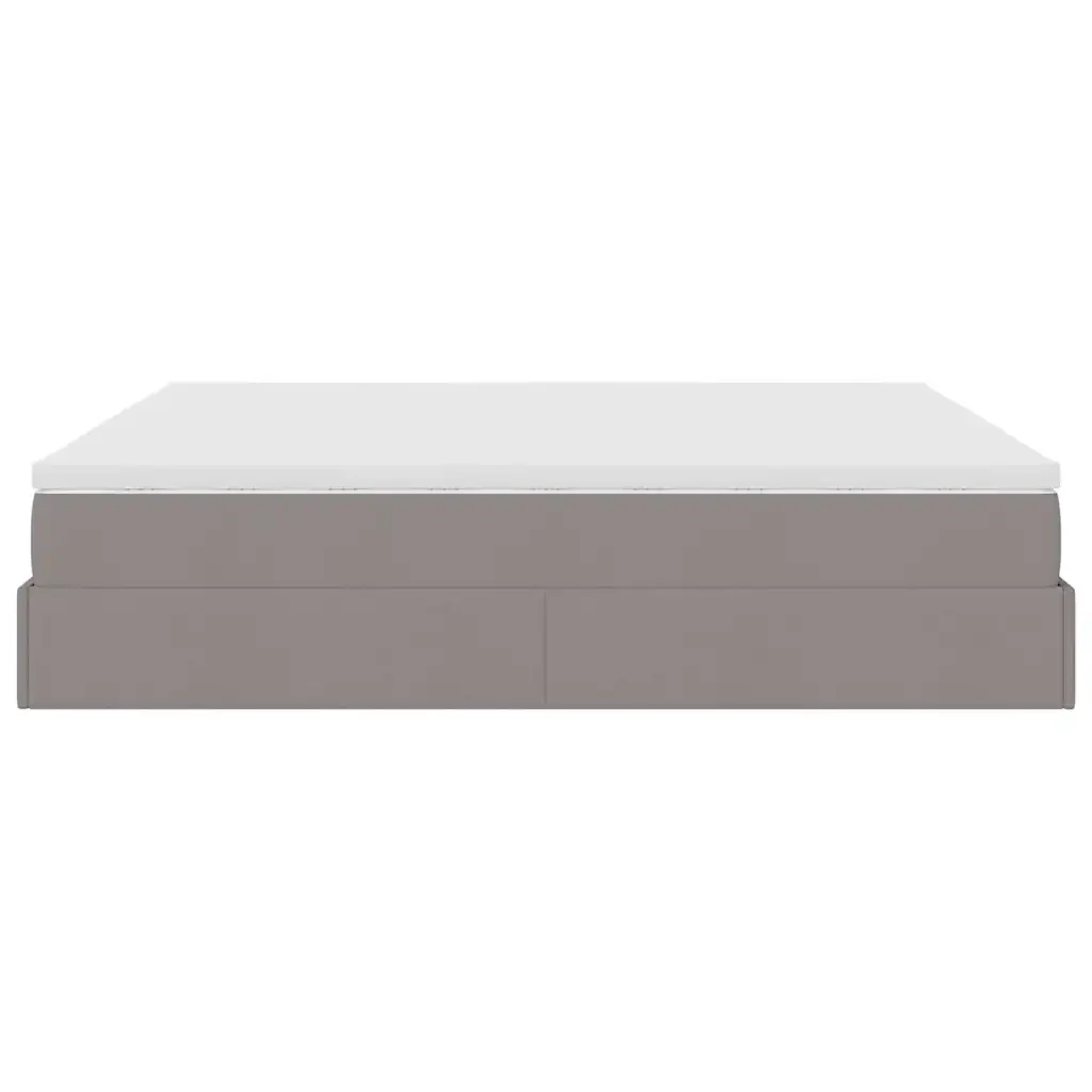 vidaXL Struttura Letto Pouf con Materasso Tortora 160x200cm in Tessuto - Image 8