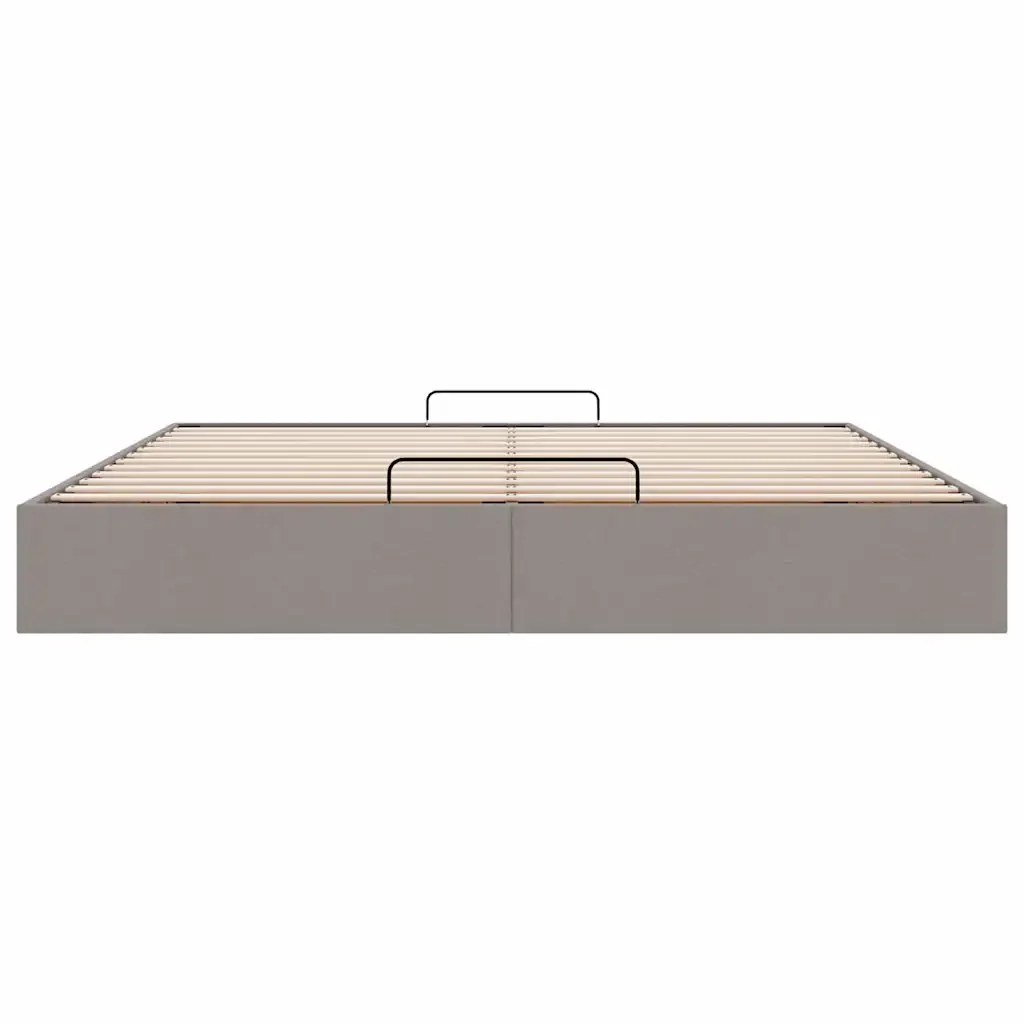 vidaXL Struttura Letto Pouf senza Materasso Tortora 160x200cm Tessuto - Image 6