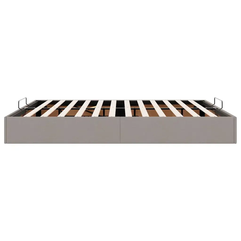 vidaXL Struttura Letto Pouf senza Materasso Tortora 160x200cm Tessuto - Image 7