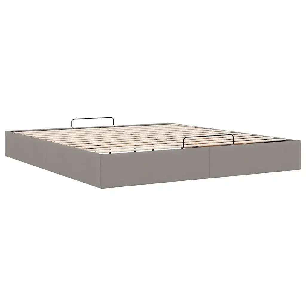 vidaXL Struttura Letto Pouf senza Materasso Tortora 160x200cm Tessuto - Image 8