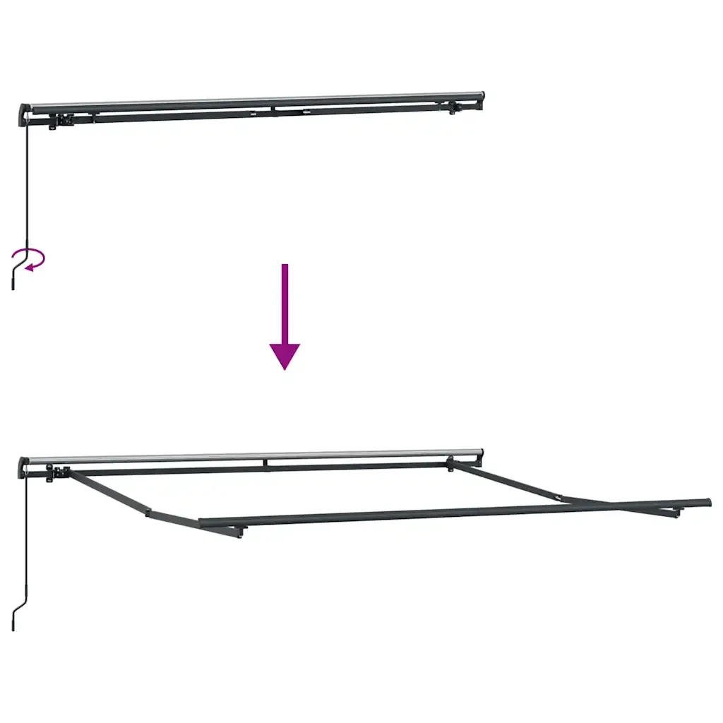 vidaXL Tenda da Sole Antracite 3,5 x 2,5 m Metallo - Image 9