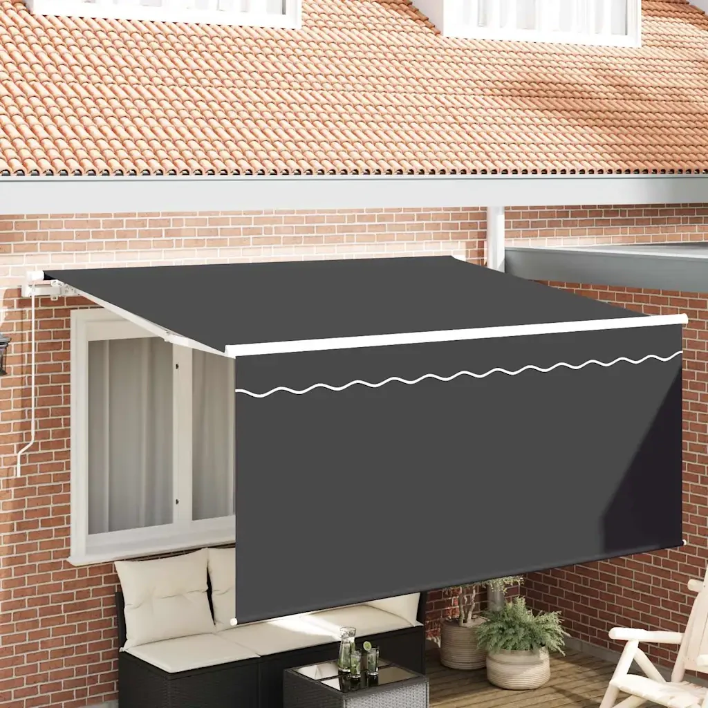 vidaXL Tenda Retrattile Antracite 300 x 200 cm Tessuto, metallo