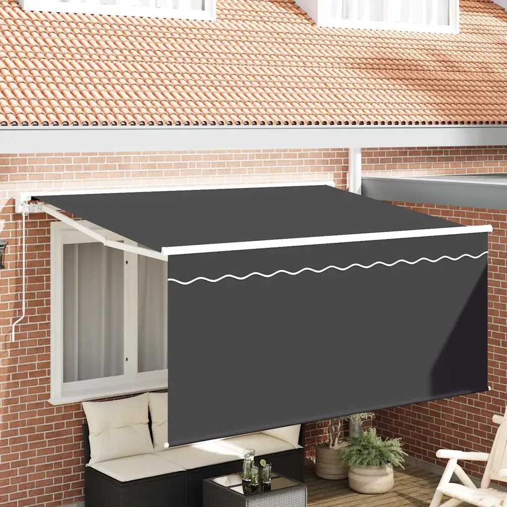 vidaXL Tenda Retrattile Antracite 300 x 200 cm Tessuto, metallo