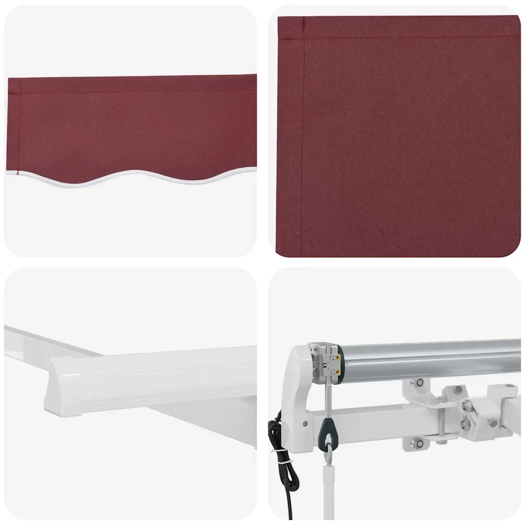 vidaXL Tenda Retrattile Borgogna 350 x 200 cm Poliestere e Alluminio - Image 8