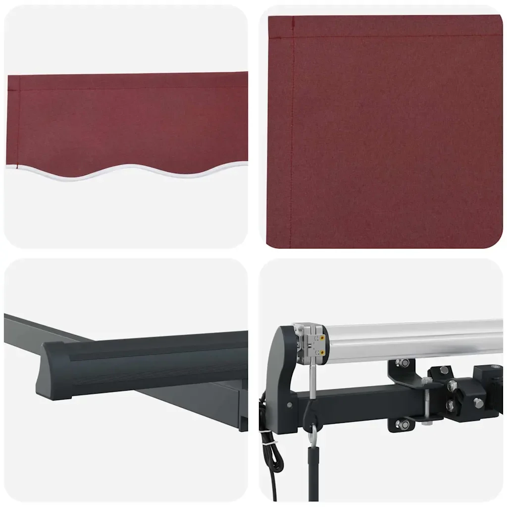 vidaXL Tenda Retrattile Borgogna 350 x 200 cm Poliestere e Alluminio - Image 8