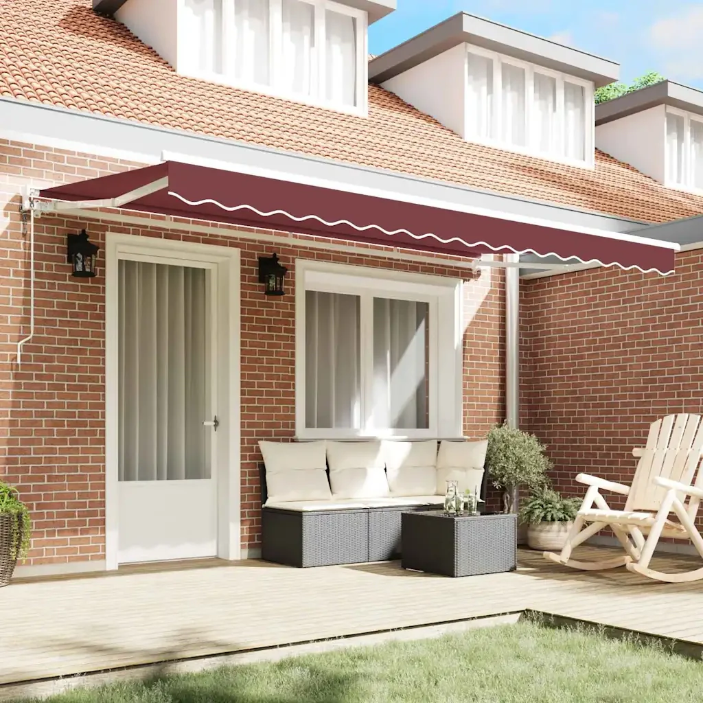 vidaXL Tenda Retrattile Borgogna 350x200 cm Tessuto - Image 3