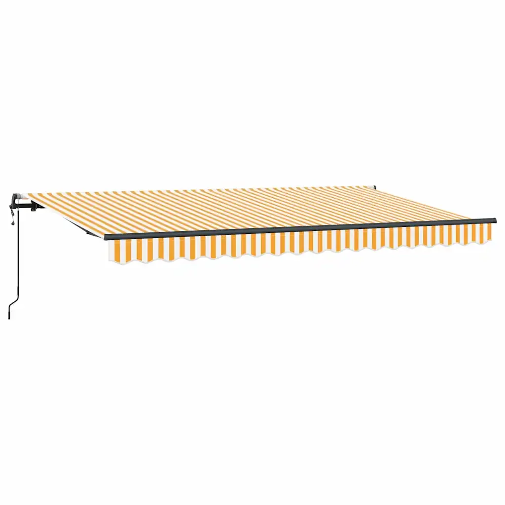 vidaXL Tenda Retrattile Giallo e Bianco 350 x 200 cm - Image 2