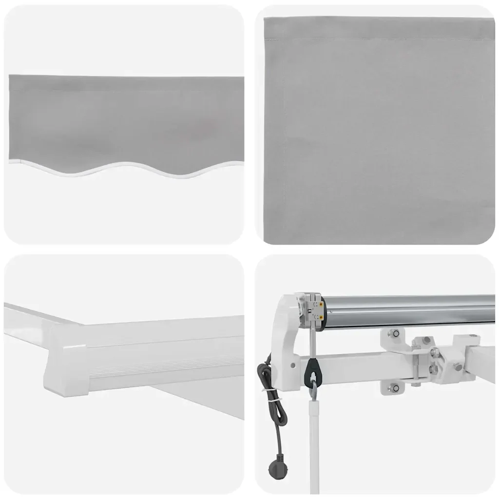 vidaXL Tenda Retrattile Grigio chiaro 400 x 200 cm - Image 8