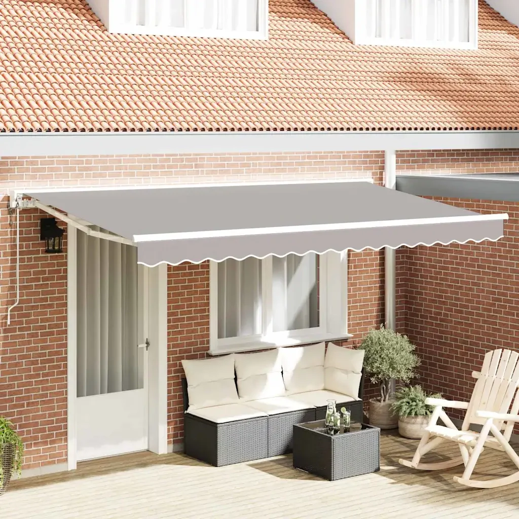 vidaXL Tenda Retrattile Grigio chiaro 400x200 cm Tessuto