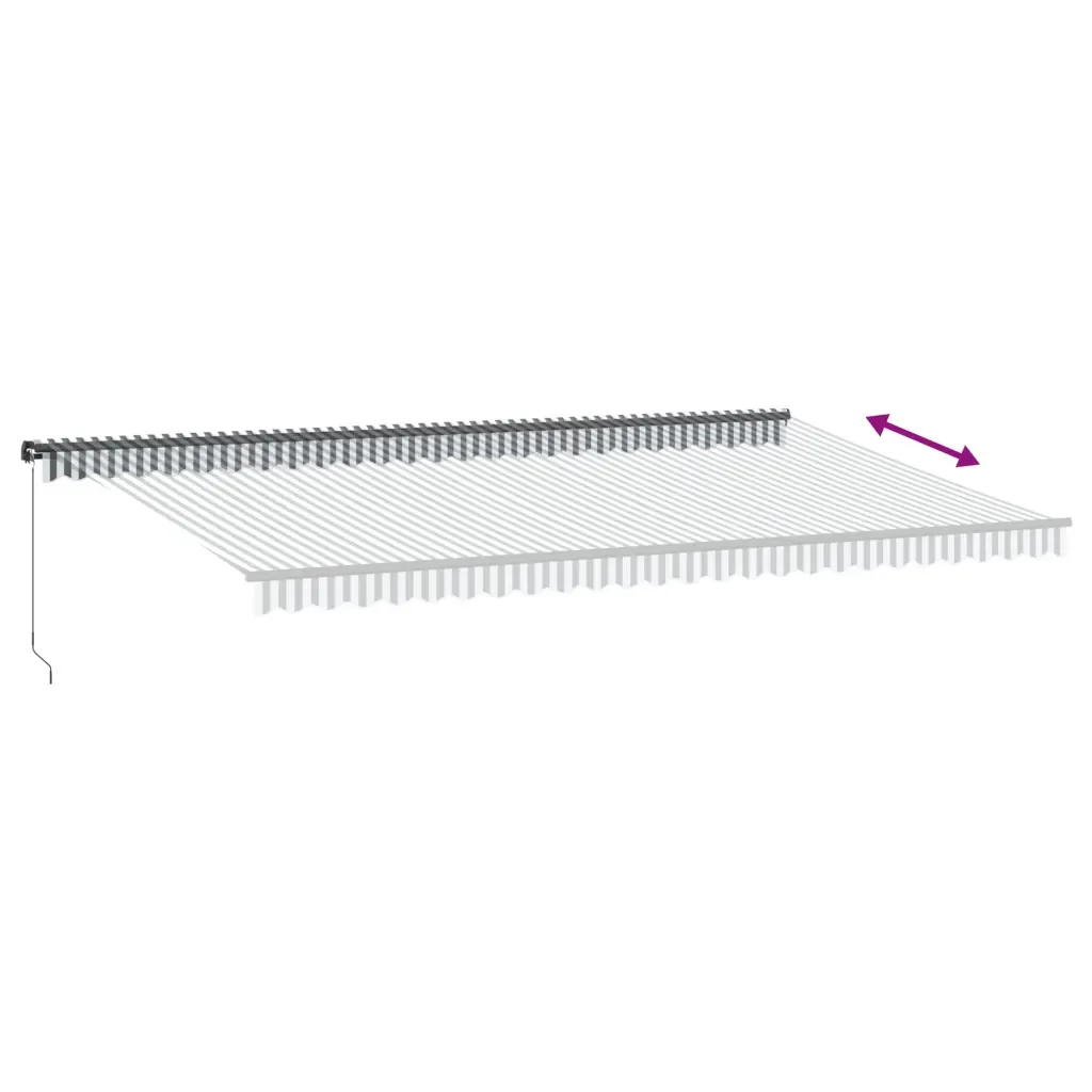 Tenda Retrattile Manuale con LED Antracite e Bianco 600x350 cm - Image 5
