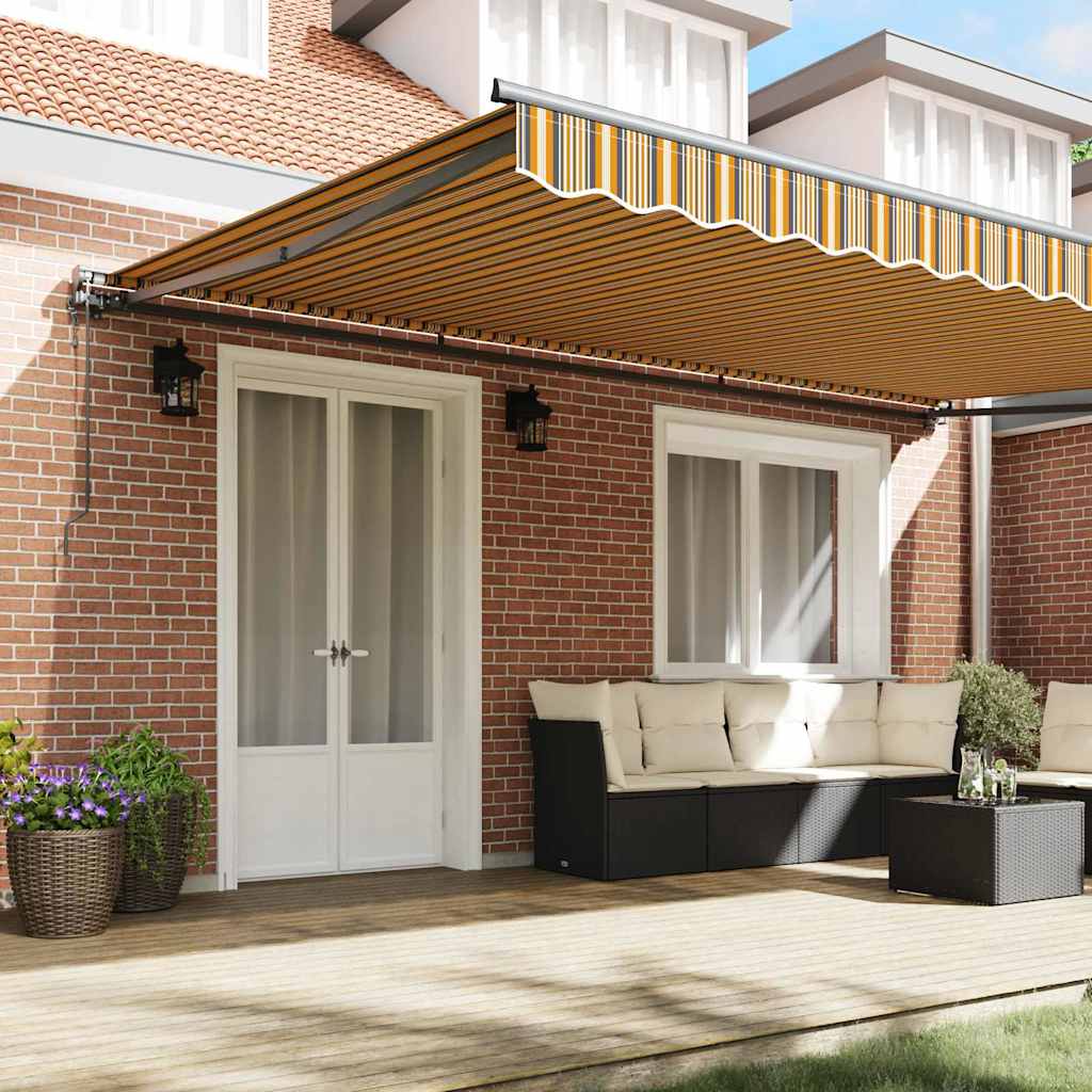 vidaXL Tenda Retrattile Striscia Multicolore 500x300 cm Tessuto - Image 3