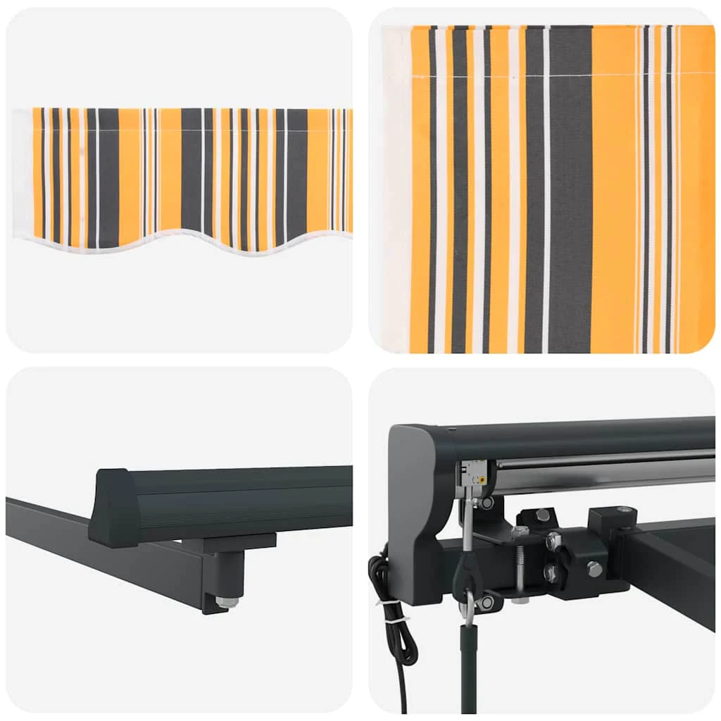 vidaXL Tenda Retrattile Striscia Multicolore 500x300 cm Tessuto - Image 8