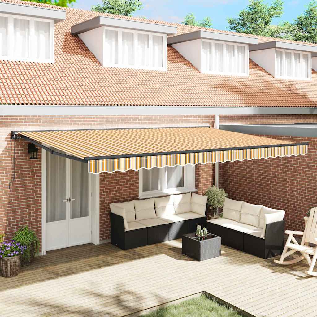 vidaXL Tenda Retrattile Striscia Multicolore 500x300 cm Tessuto