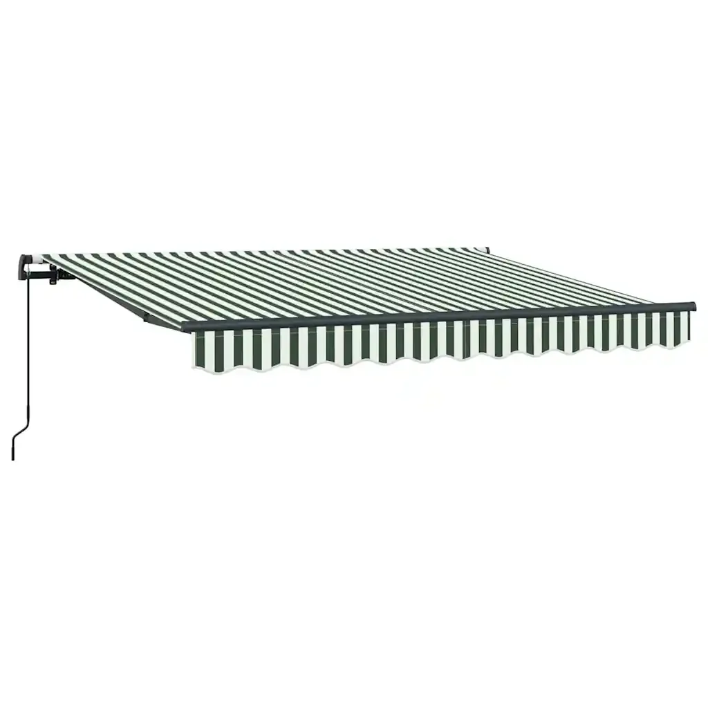 vidaXL Tenda Retrattile Verde e Bianco 250 x 200 cm - Image 5