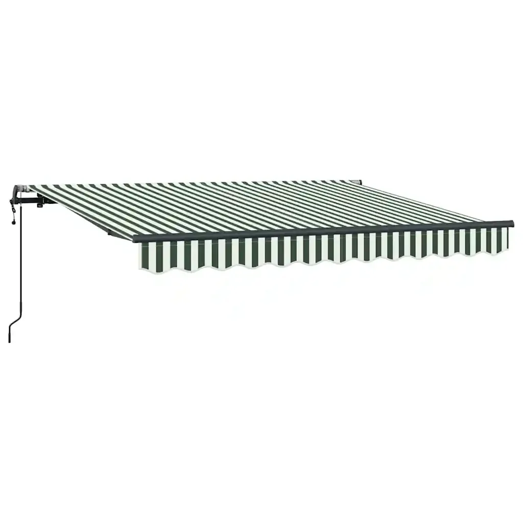 vidaXL Tenda Retrattile Verde e Bianco 250 x 200 cm - Image 5