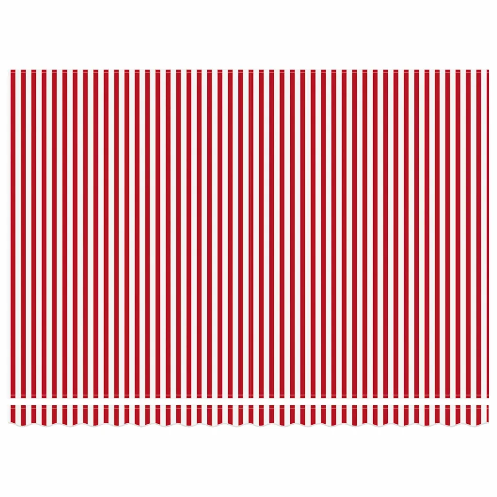vidaXL Tettuccio Retrattile Rosso e Bianco Striscia Rossa e Bianca - Image 6