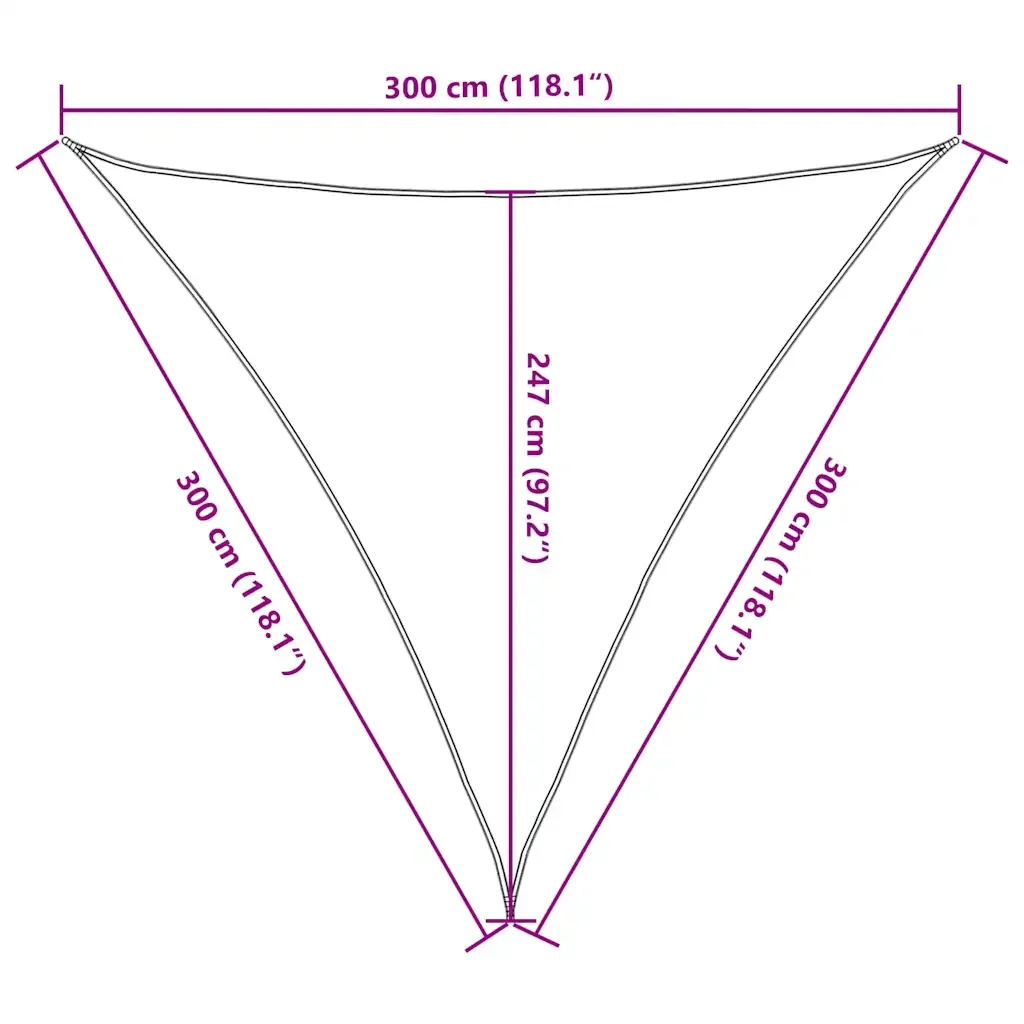 vidaXL Vela Parasole 160 g/m² Rossa 3x3x3 m in HDPE - Image 9