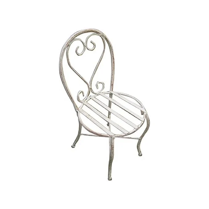 Vigor Portafiori Ferro Battuto Mika Bianco Sedia