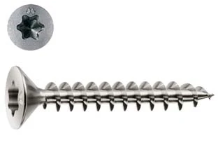VITI PANEL-VIT TESTA SVASATA PIANA TORX ACCIAIO CHROMITING- - ø mm.4,5x60 - 200 pezzi MUSTAD