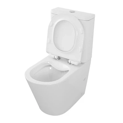 WC filomuro monoblocco Rimless bianco con sedile soft-close Tygo - Image 3