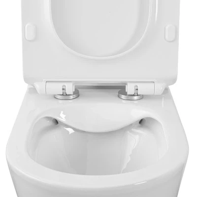 WC filomuro monoblocco Rimless bianco con sedile soft-close Tygo - Image 4