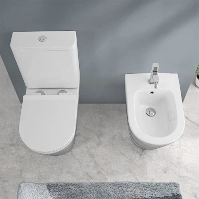 WC filomuro monoblocco Rimless bianco con sedile soft-close Tygo - Image 5