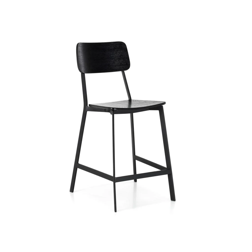 Woody - Sgabello in legno nero - Set da 2 pz