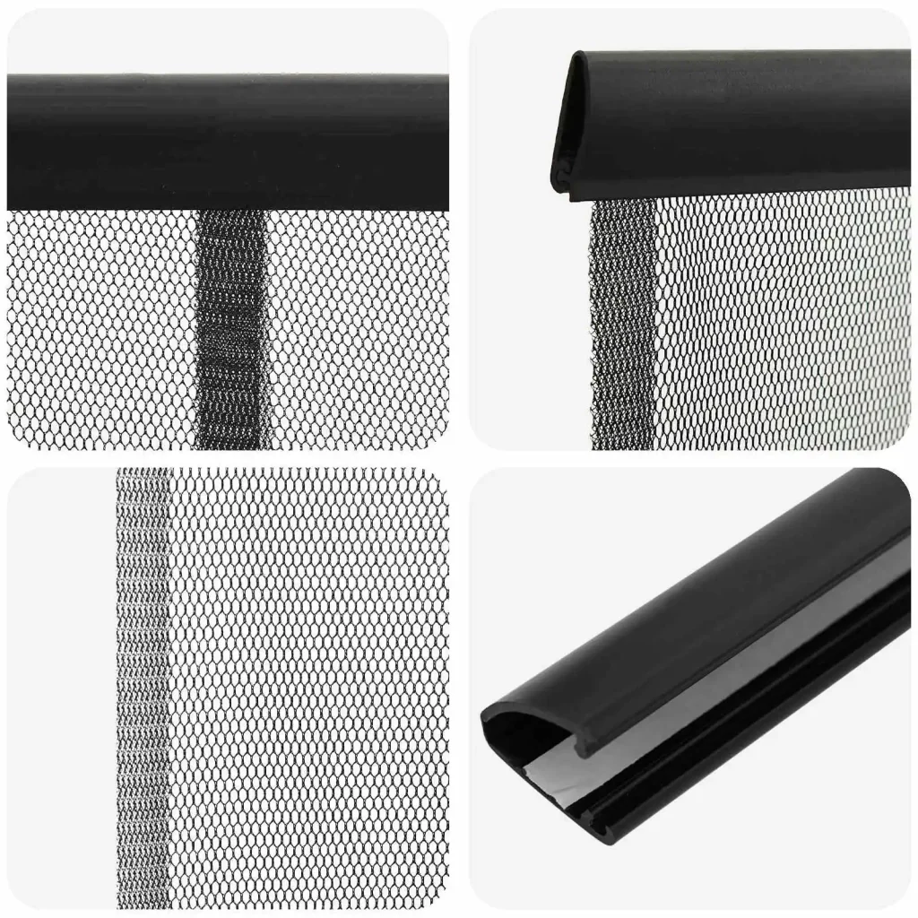 Zanzariera per porta con tenda in rete Nero 160 x 240 cm 42037253 - Image 5