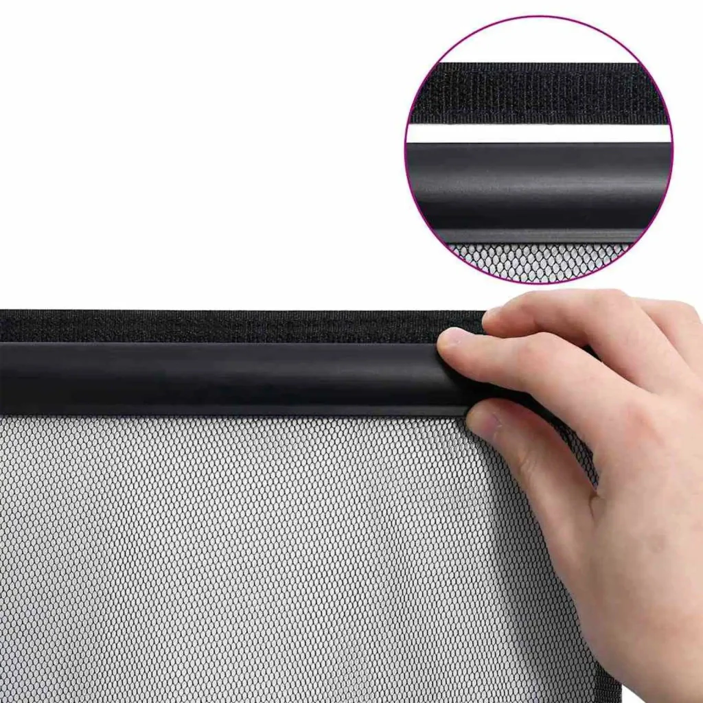 Zanzariera per porta con tenda in rete Nero 160 x 240 cm 42037253 - Image 6