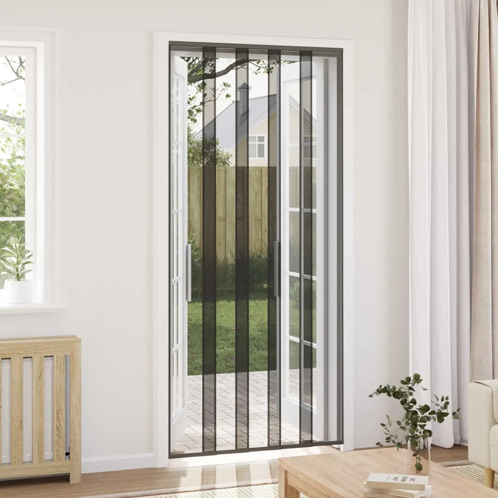 Zanzariera per porta con tenda in rete Nero 110 x 240 cm 42037249