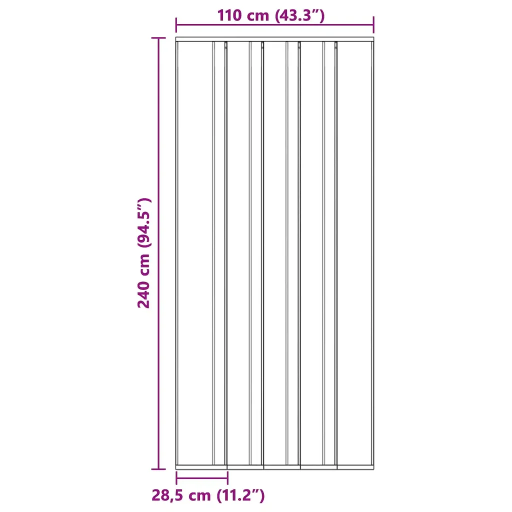 Zanzariera per porta con tenda in rete Nero 110 x 240 cm 42037249 - Image 7