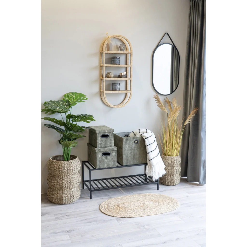 Zerbino Bombay in iuta intrecciata naturale ovale 50x80 cm - Image 3