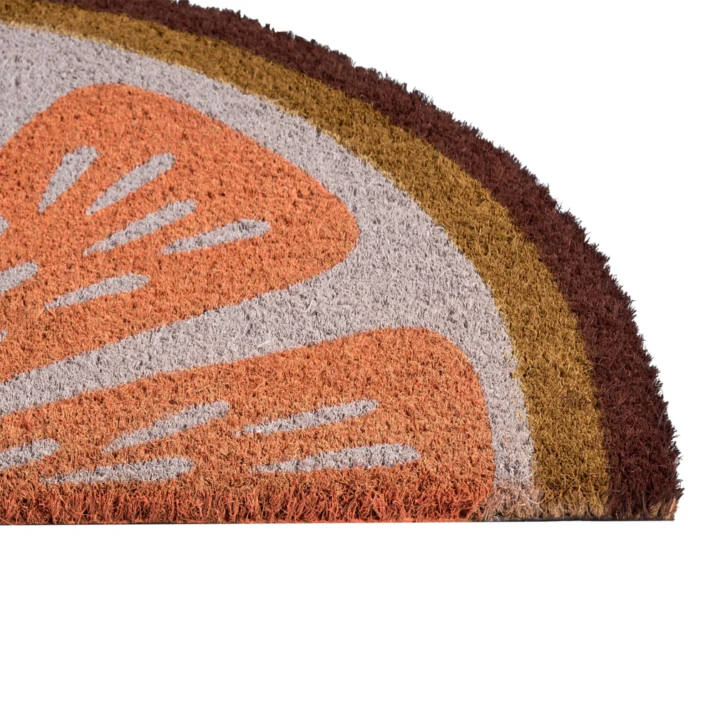 Zerbino in fibra di cocco arancione con fondo antiscivolo 45 x 75 cm, antiscivolo, decorativo, con stampa arancione, zerbino di benvenuto - Image 2